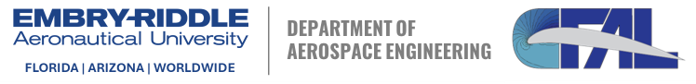 Embry-Riddle Aeronautical University, Department of Aerospace Engineering, and the CFAL logo